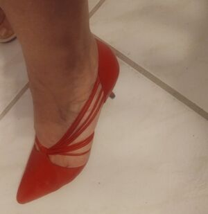 Chic Red Strappy Women's Heels